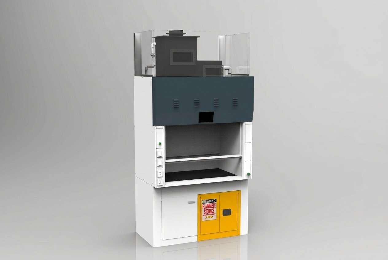 Fume hood laboratorium Nadiso untuk pilihan ducted dan ductless
